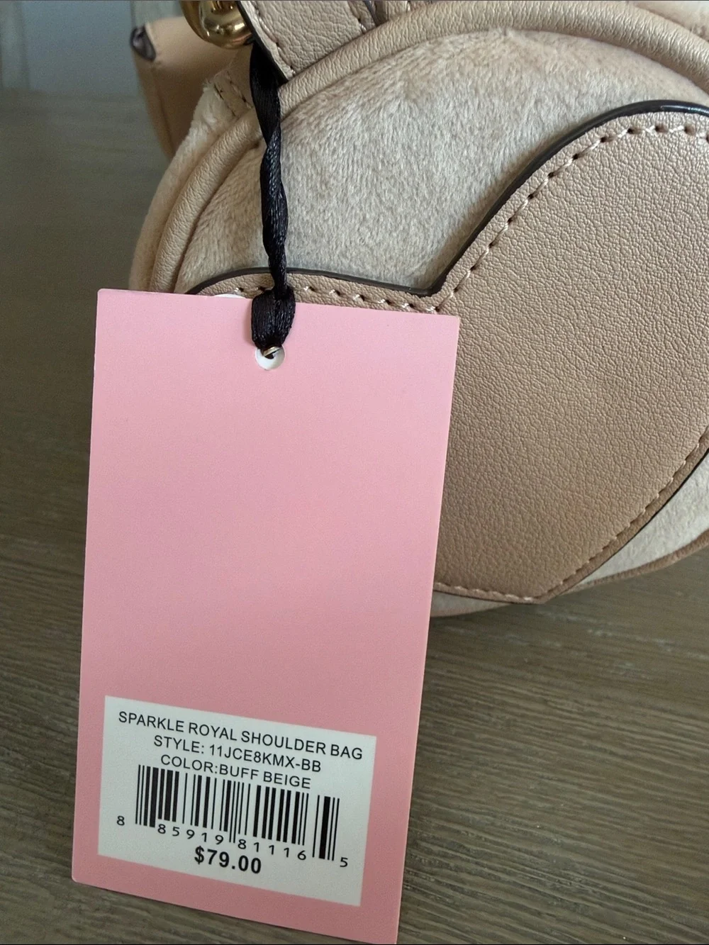 Juicy Couture Blush Pink Suede Embroidered Shoulder Bag with Gold Chain